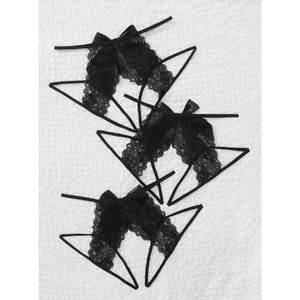 16 Plus 3 pack Floral Lace Bow Front Crotchless Panty